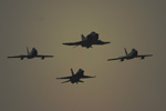 USAF ACC Heritage Flight at twilight