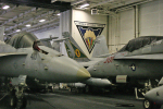 CVW-3 logo on hangar deck doors